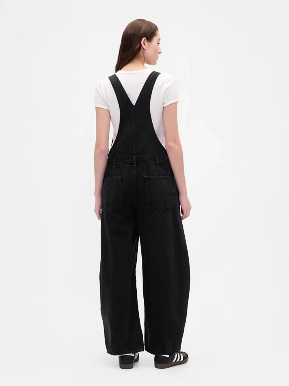 GAP Black Wide-Leg Denim Overalls